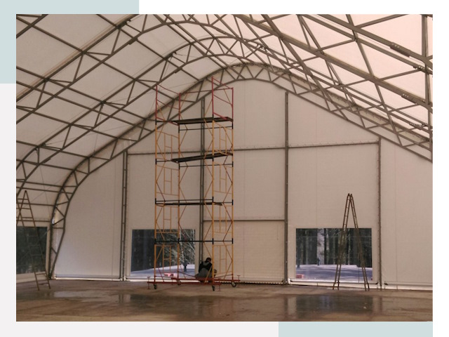 Шатровые ангары в Сарове